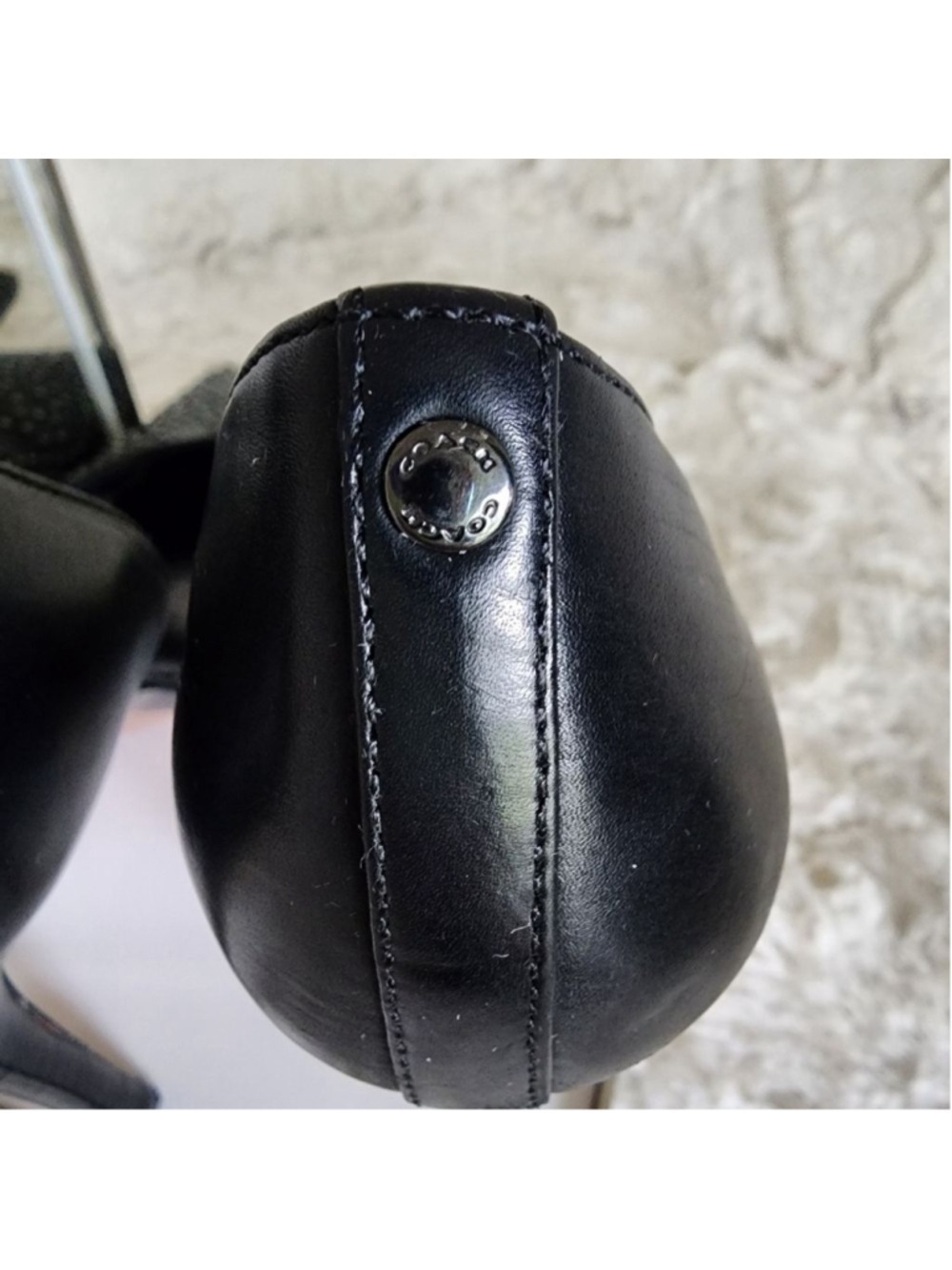 Coach Holmes Studded Leather High Heels Black Sz 8 - Picture 9 of 16